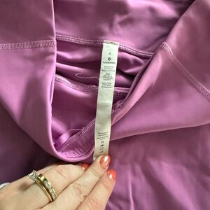 Lululemon Pace Rival crop with pockets pink